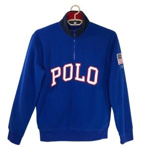 Polo Ralph Lauren 1/4 Zip Blue Fleece Pullover